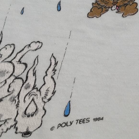 Vintage 1984 Dog Cat Shirt Womens Medium 19x22 White - Picture 11 of 15